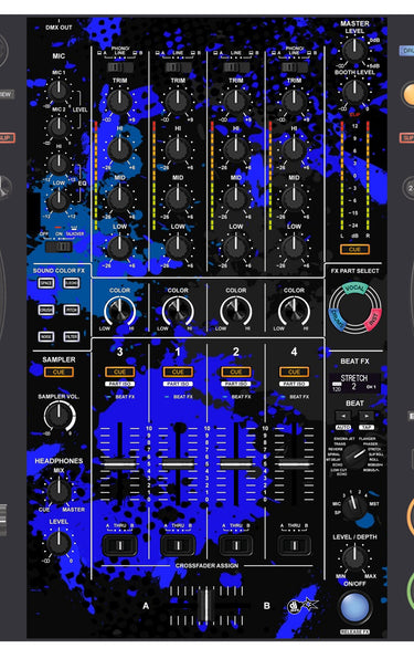 Pioneer DJ DDJ FLX10 MIXER Skin Conflict Blue